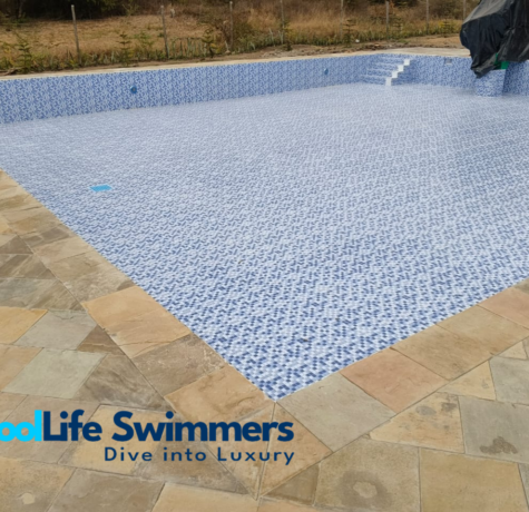 Complete swimming pool build by pool life swimmers at Landless Thika